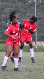 Young footballers smiling on the pitch